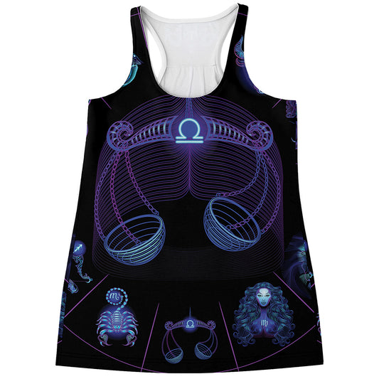 Libra And Astrological Signs Print Women's Racerback Tank Top