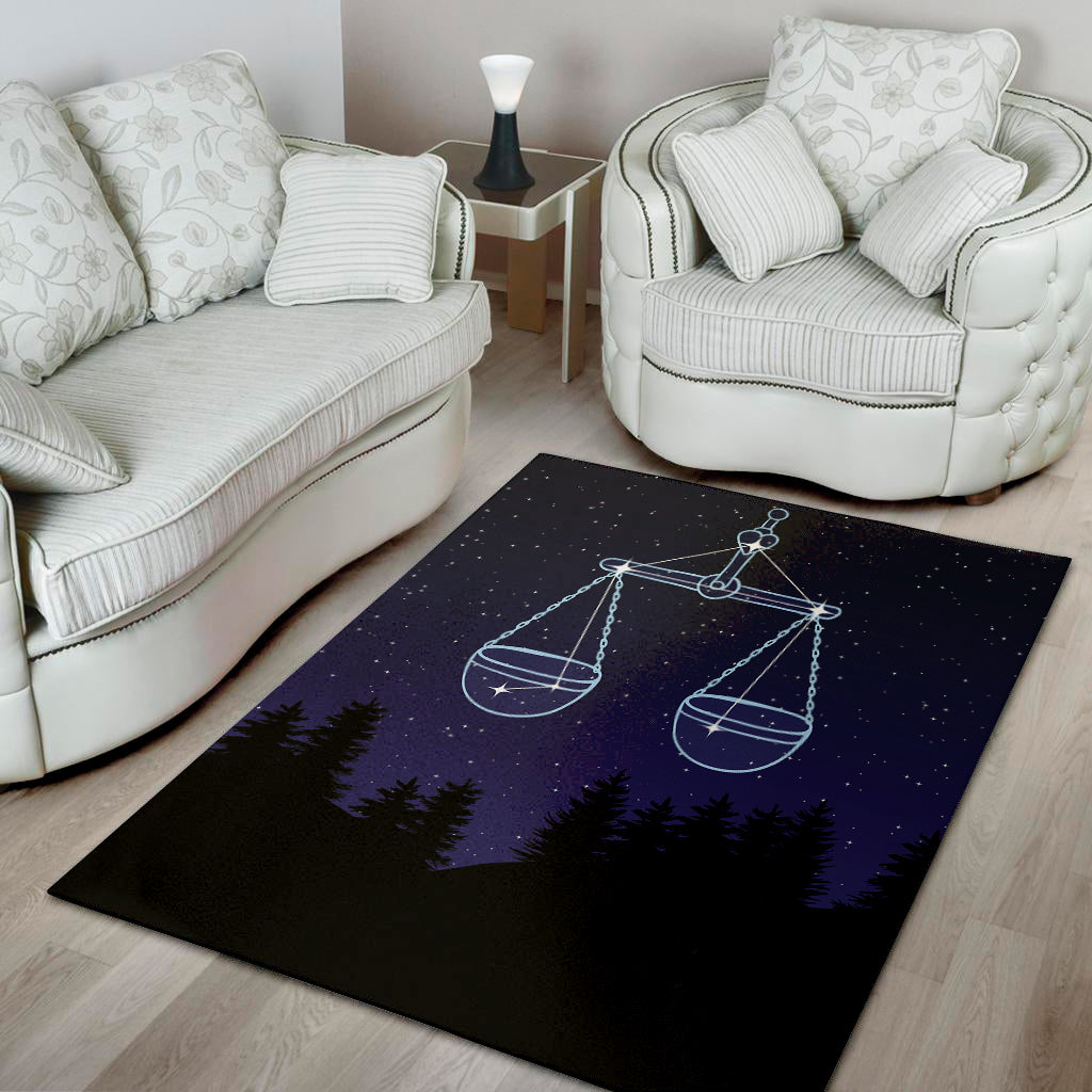 Libra Constellation Print Area Rug