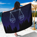 Libra Constellation Print Beach Sarong Wrap