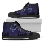 Libra Constellation Print Black High Top Shoes
