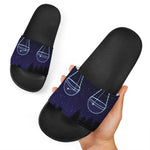 Libra Constellation Print Black Slide Sandals