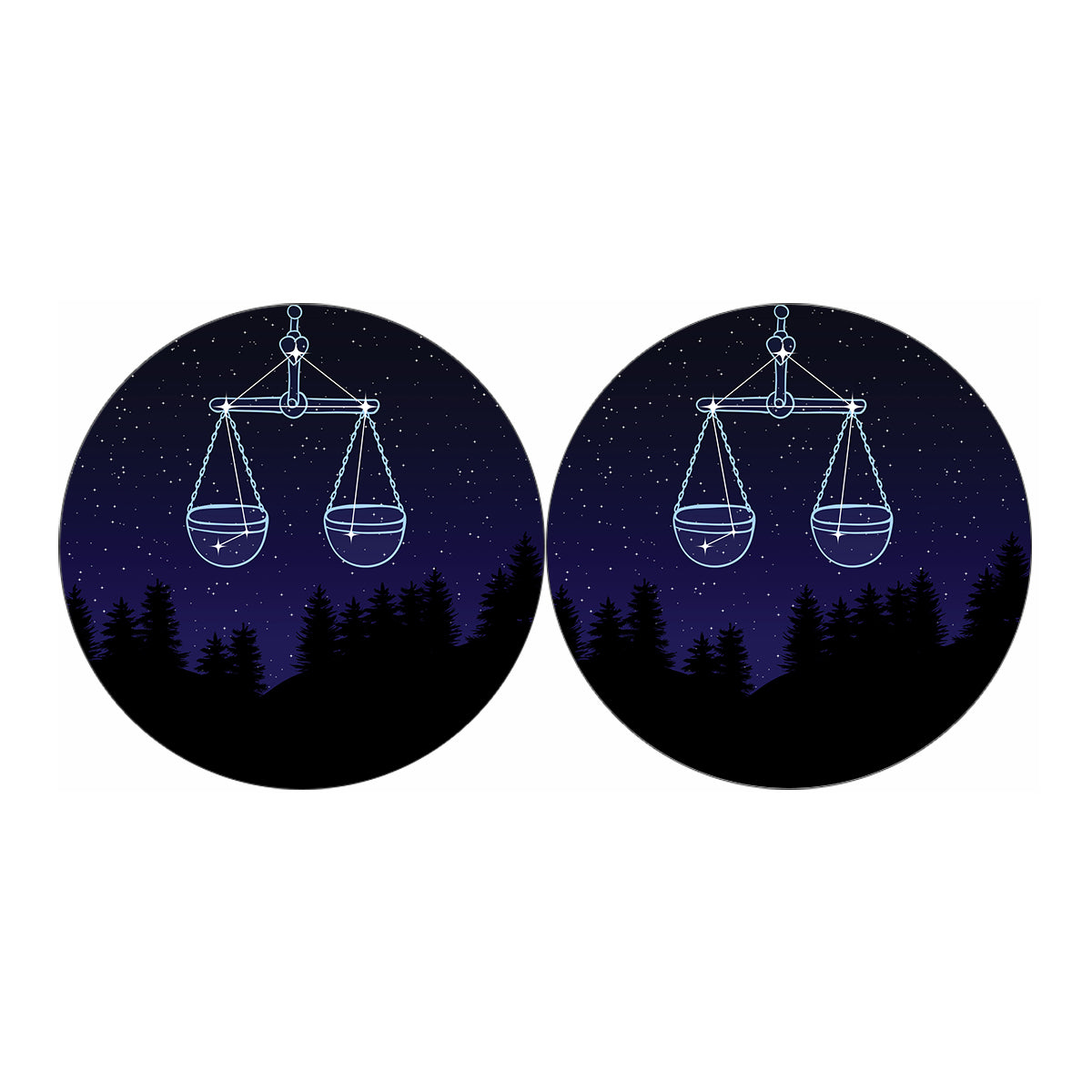 Libra Constellation Print Car Coasters