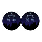 Libra Constellation Print Car Coasters