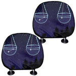 Libra Constellation Print Car Headrest Covers