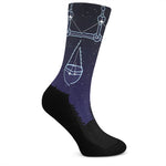 Libra Constellation Print Crew Socks