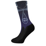 Libra Constellation Print Crew Socks