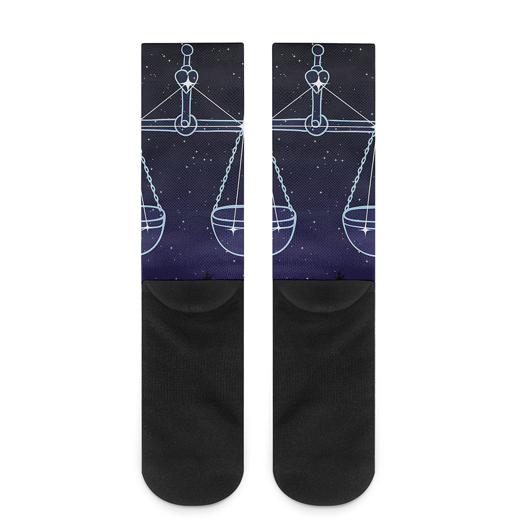 Libra Constellation Print Crew Socks