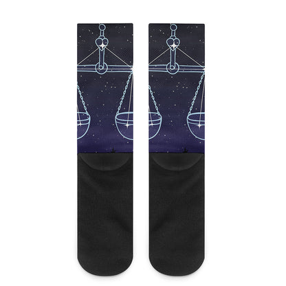 Libra Constellation Print Crew Socks
