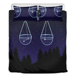 Libra Constellation Print Duvet Cover Bedding Set