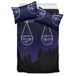 Libra Constellation Print Duvet Cover Bedding Set