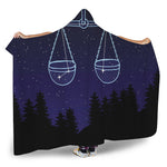 Libra Constellation Print Hooded Blanket