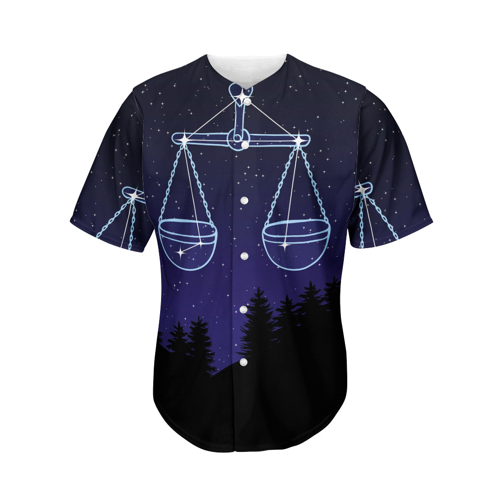 Libra Constellation Print Men's Baseball Jersey