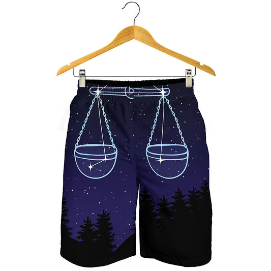 Libra Constellation Print Men's Shorts