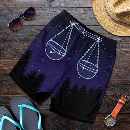 Libra Constellation Print Men's Shorts