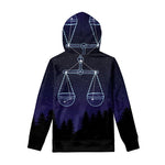 Libra Constellation Print Pullover Hoodie