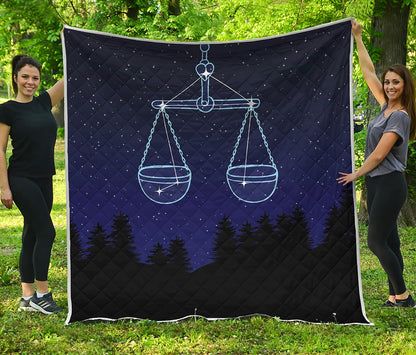 Libra Constellation Print Quilt