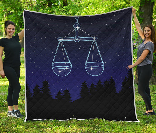 Libra Constellation Print Quilt