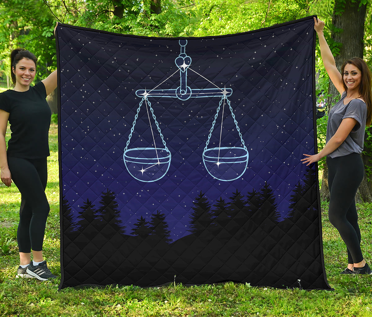 Libra Constellation Print Quilt