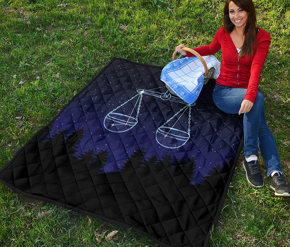 Libra Constellation Print Quilt