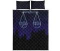 Libra Constellation Print Quilt Bed Set