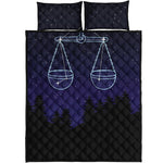 Libra Constellation Print Quilt Bed Set