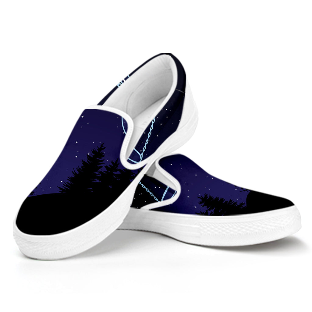 Libra Constellation Print White Slip On Shoes