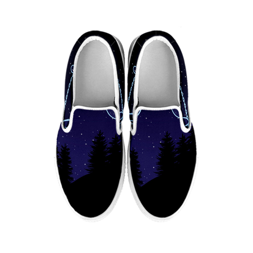 Libra Constellation Print White Slip On Shoes