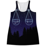 Libra Constellation Print Women's Racerback Tank Top