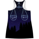 Libra Constellation Print Women's Racerback Tank Top