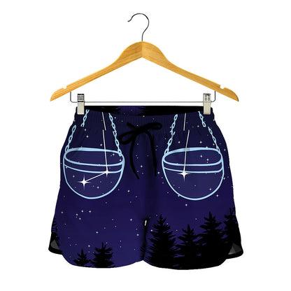 Libra Constellation Print Women's Shorts