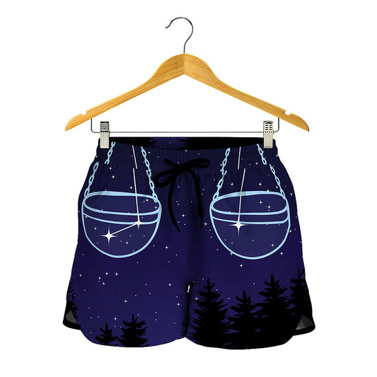 Libra Constellation Print Women's Shorts