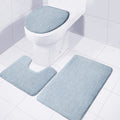 Light Blue Denim Jeans Print 3 Piece Bath Mat Set