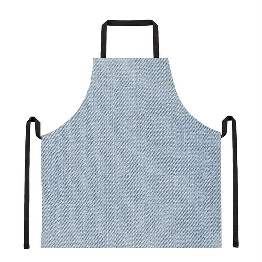 Light Blue Denim Jeans Print Apron
