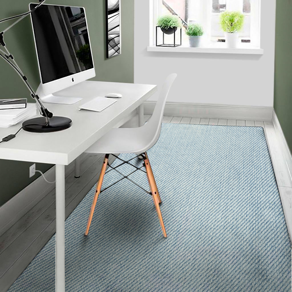 Light Blue Denim Jeans Print Area Rug