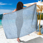 Light Blue Denim Jeans Print Beach Sarong Wrap