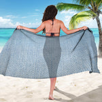 Light Blue Denim Jeans Print Beach Sarong Wrap