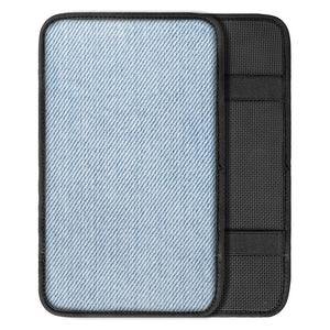 Light Blue Denim Jeans Print Car Center Console Cover