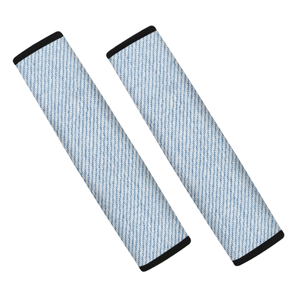 Light Blue Denim Jeans Print Car Seat Belt Covers