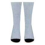Light Blue Denim Jeans Print Crew Socks