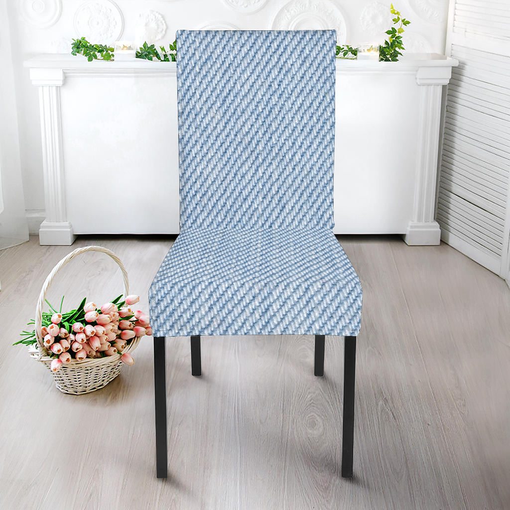 Light Blue Denim Jeans Print Dining Chair Slipcover