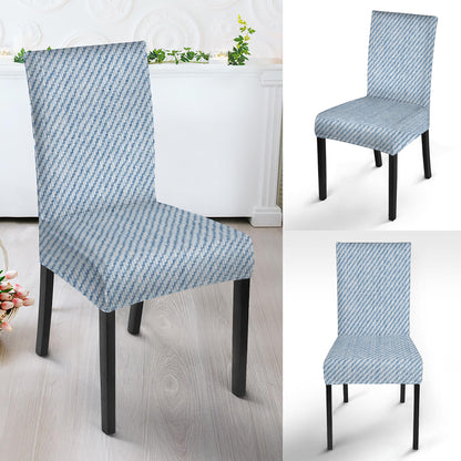 Light Blue Denim Jeans Print Dining Chair Slipcover