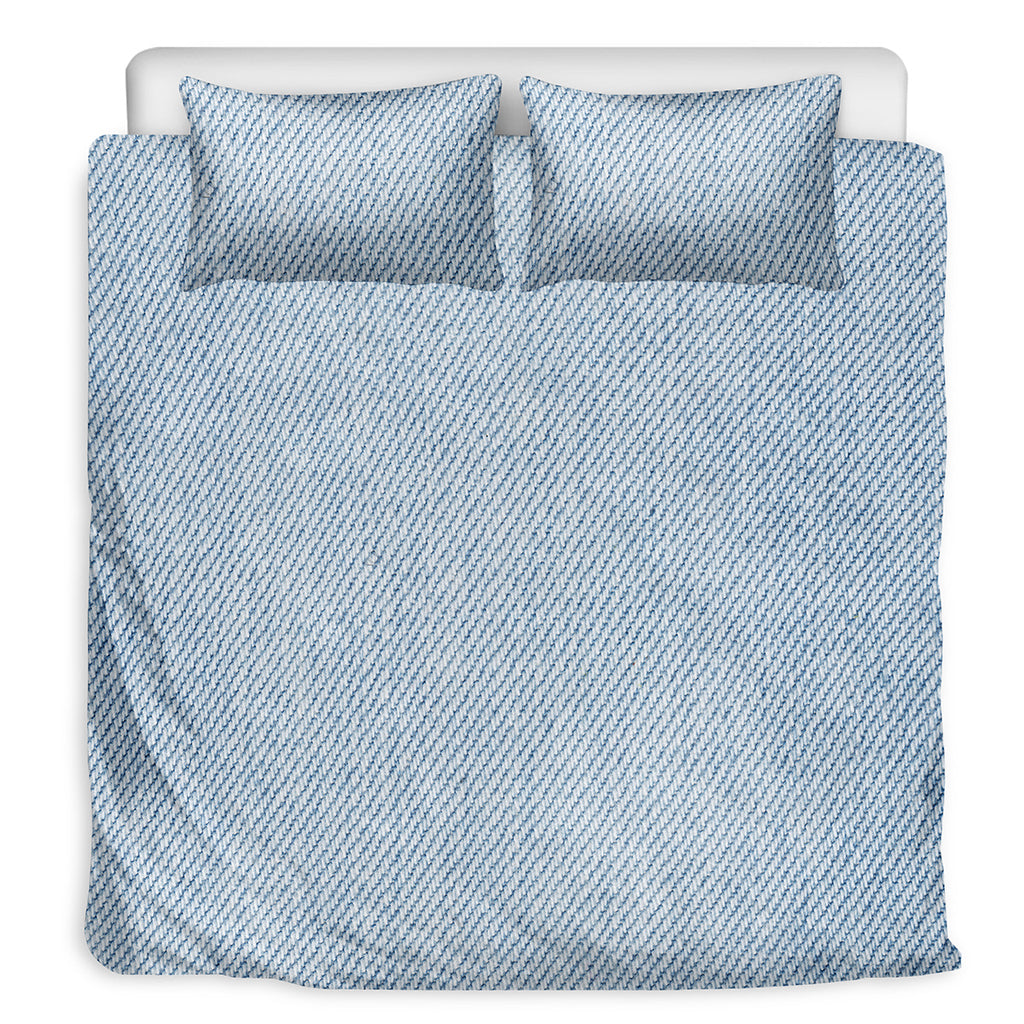 Light Blue Denim Jeans Print Duvet Cover Bedding Set