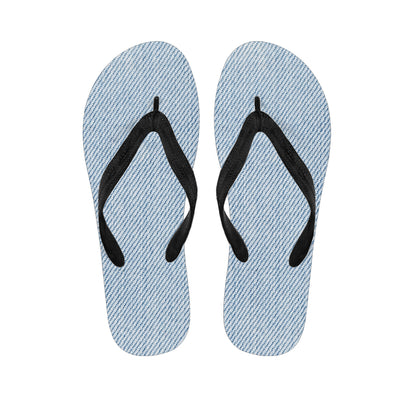 Light Blue Denim Jeans Print Flip Flops