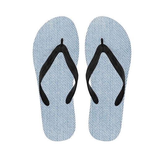 Light Blue Denim Jeans Print Flip Flops