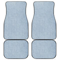 Light Blue Denim Jeans Print Front and Back Car Floor Mats