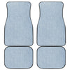 Light Blue Denim Jeans Print Front and Back Car Floor Mats