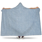 Light Blue Denim Jeans Print Hooded Blanket