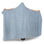 Light Blue Denim Jeans Print Hooded Blanket