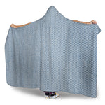 Light Blue Denim Jeans Print Hooded Blanket