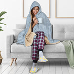 Light Blue Denim Jeans Print Hooded Blanket
